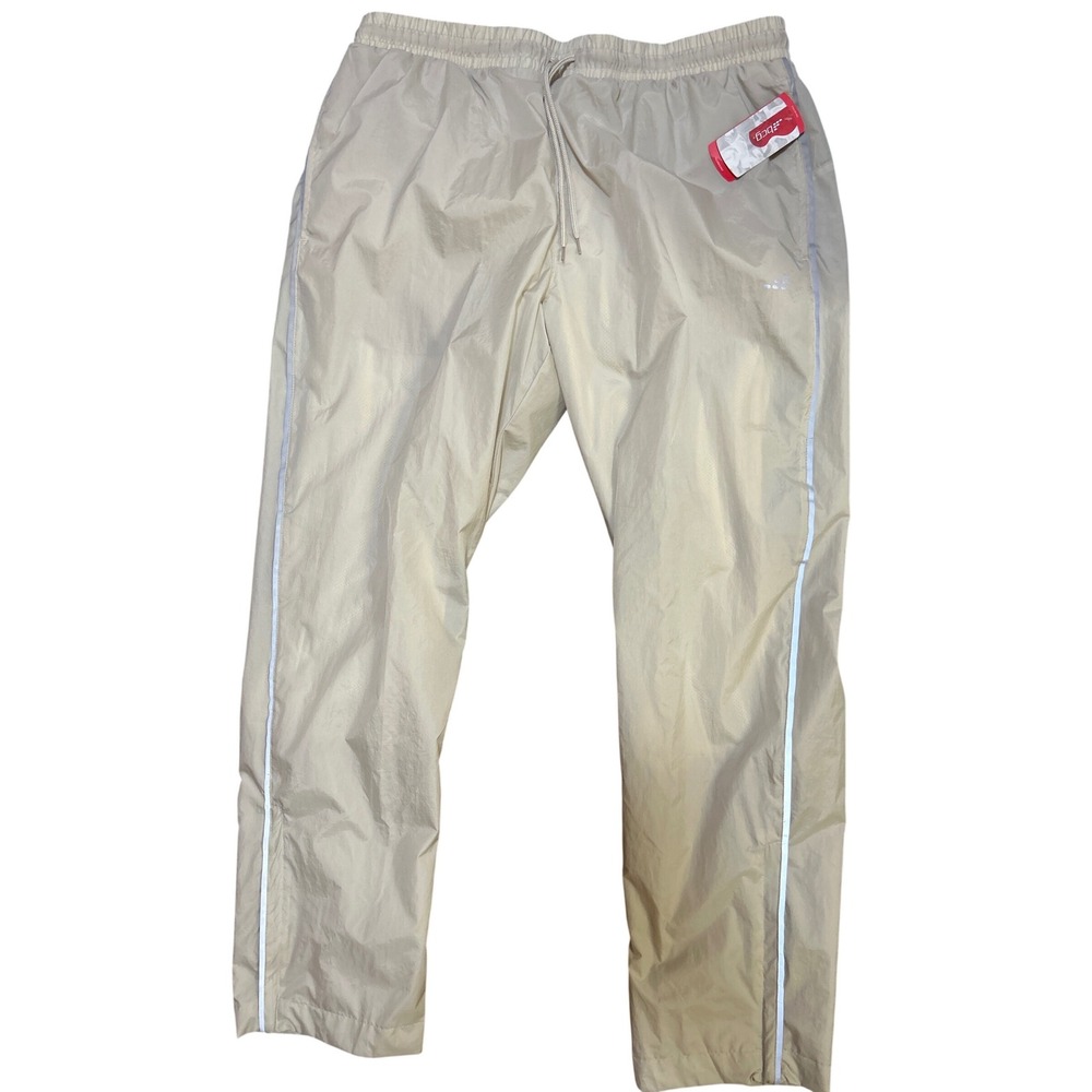 BCG Mens 2XL Tan Nylon Training Track Pants Reflective Mesh Lined NWT 176218